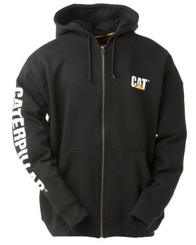 Sudadera con capucha y cremallera completa con pancarta