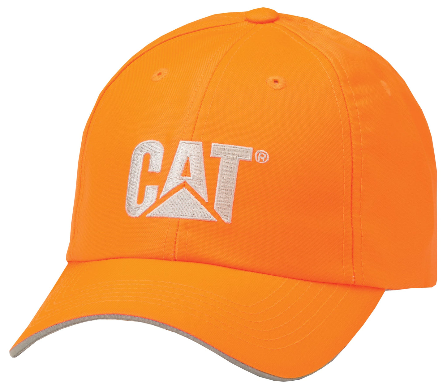 Gorra naranja de alta visibilidad con marca registrada