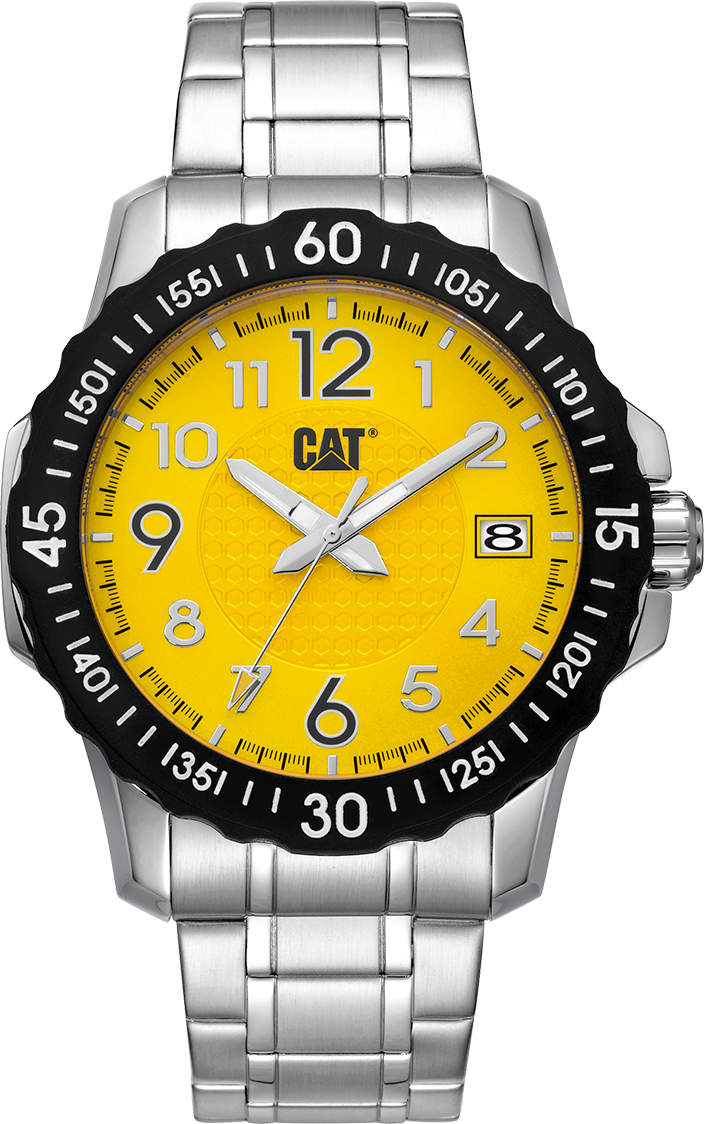 Reloj Downforce con esfera amarilla y acero inoxidable