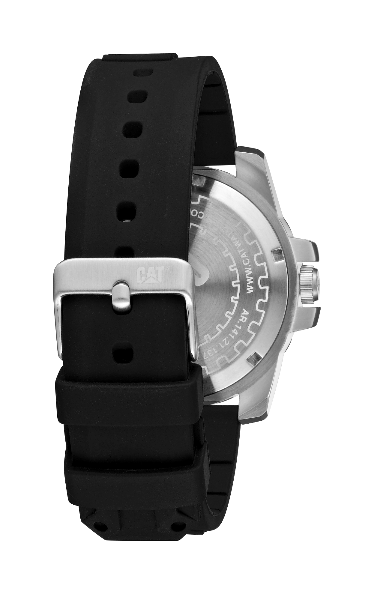 Reloj Barricade de acero con esfera negra y amarilla y correa de silicona
