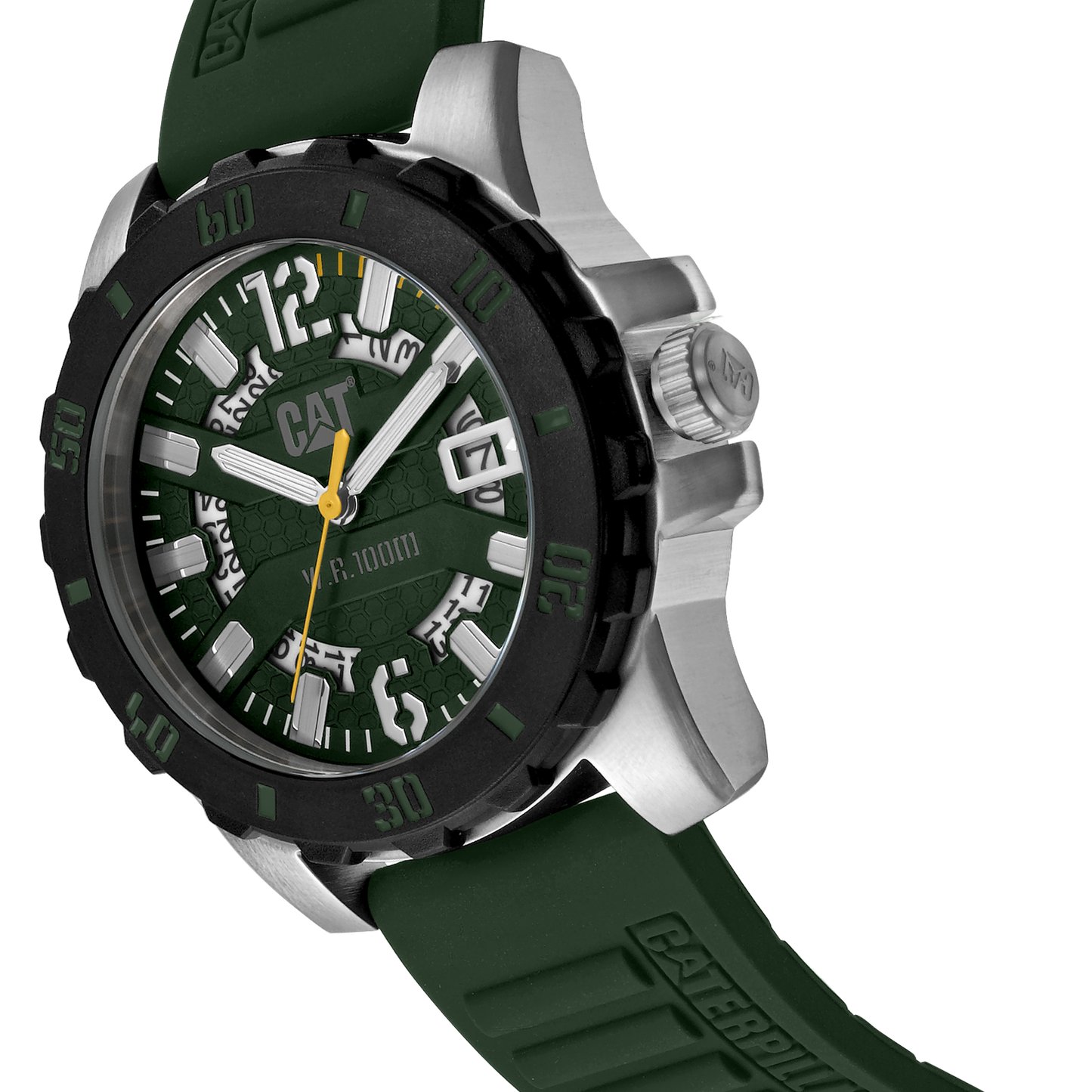 Reloj Barricade de acero con esfera verde y correa de silicona
