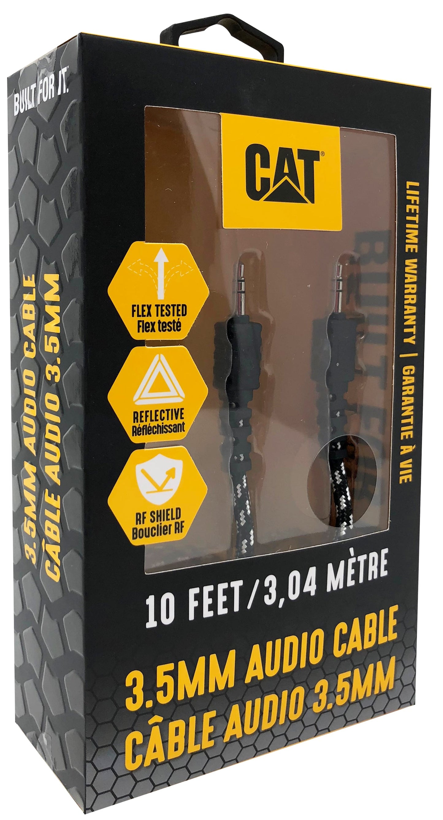 Cable de audio auxiliar reflectante de 10'
