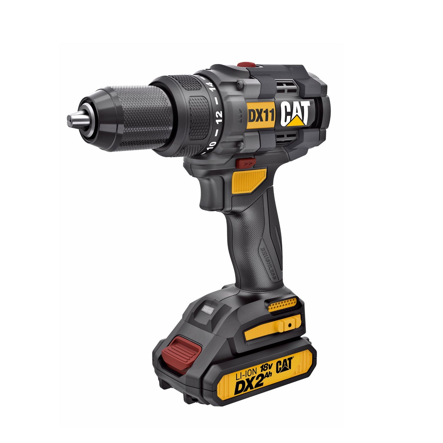 Taladro/atornillador sin escobillas de 18 V y 1/2″ con dos baterías