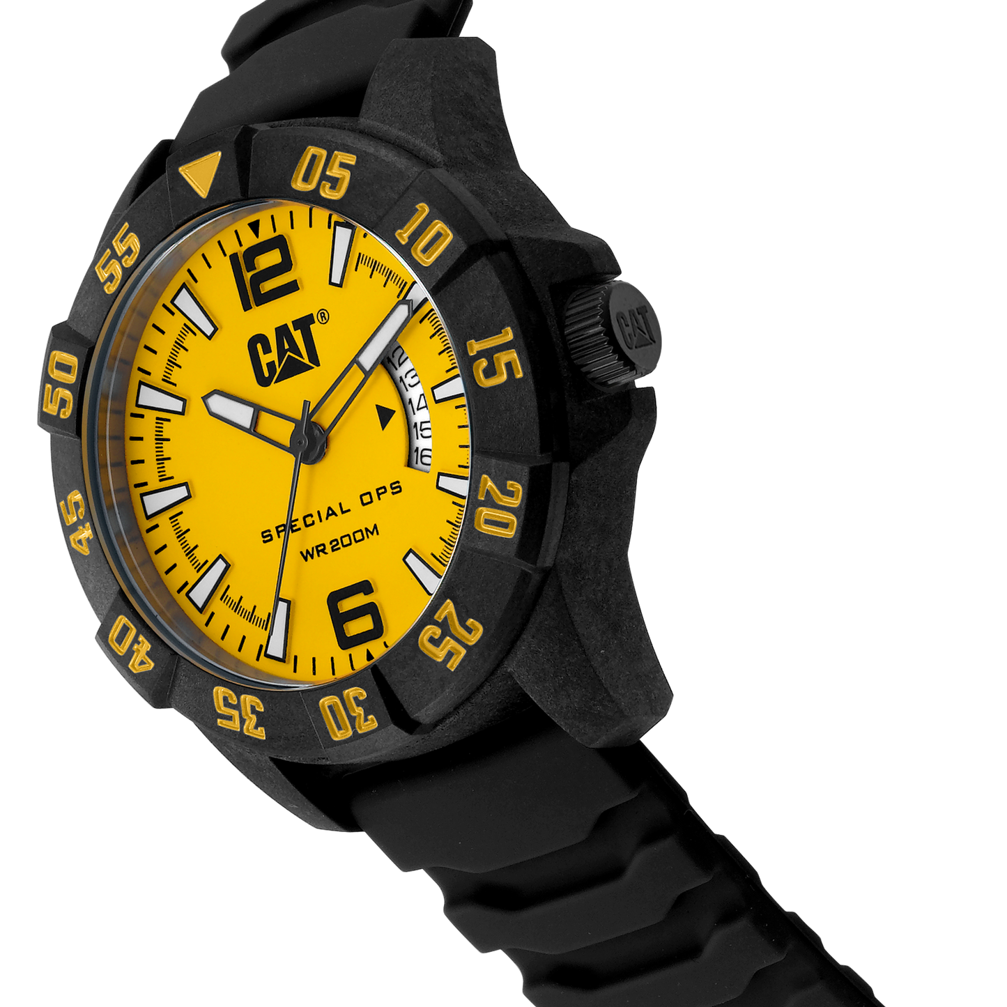 Reloj Special OPS 4 con esfera amarilla y correa de silicona