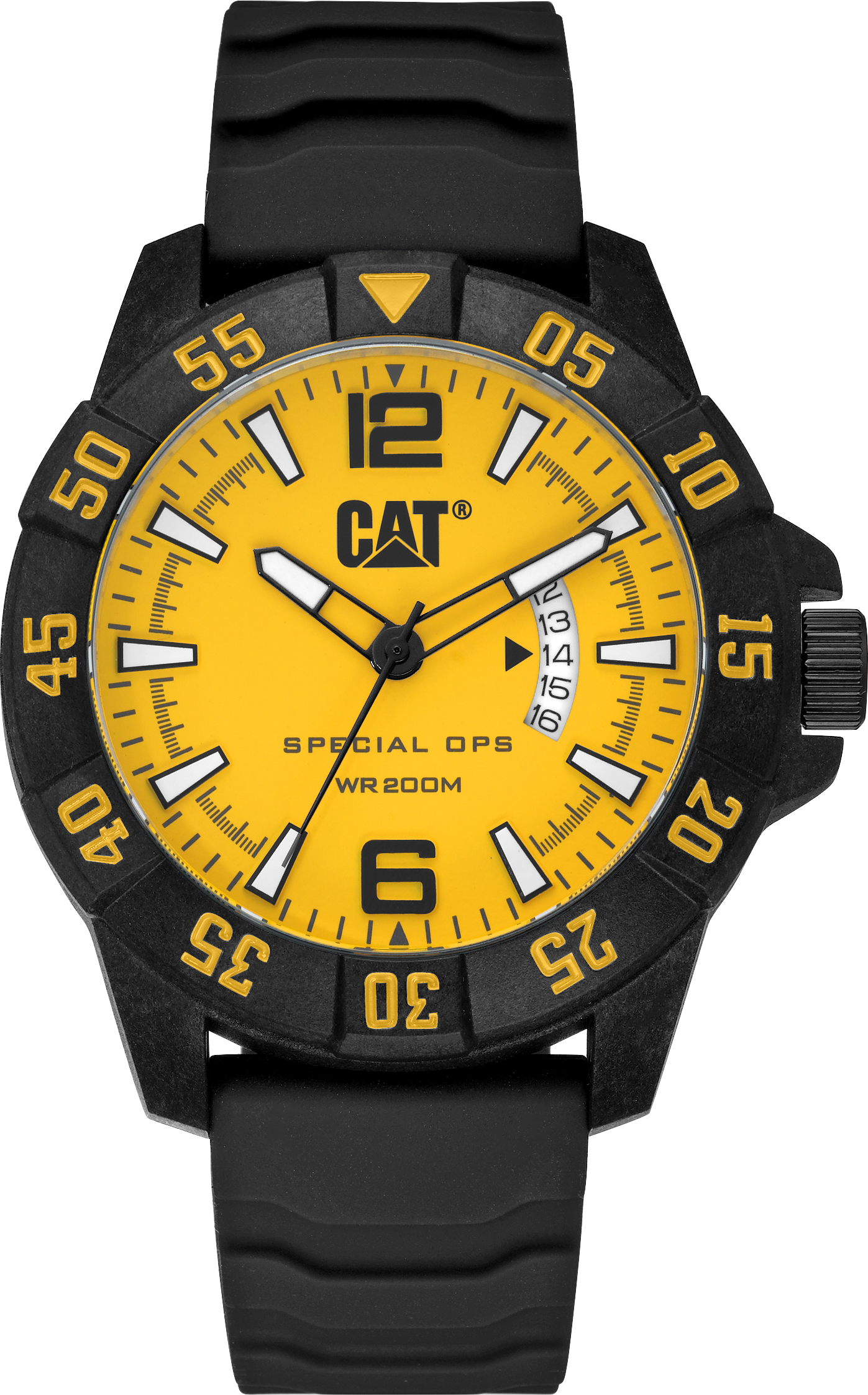 Reloj Special OPS 4 con esfera amarilla y correa de silicona