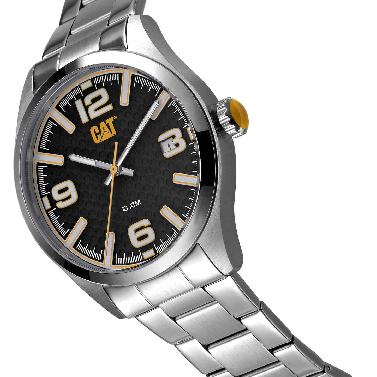 Reloj H-Dial con esfera negra y blanca y correa de acero inoxidable