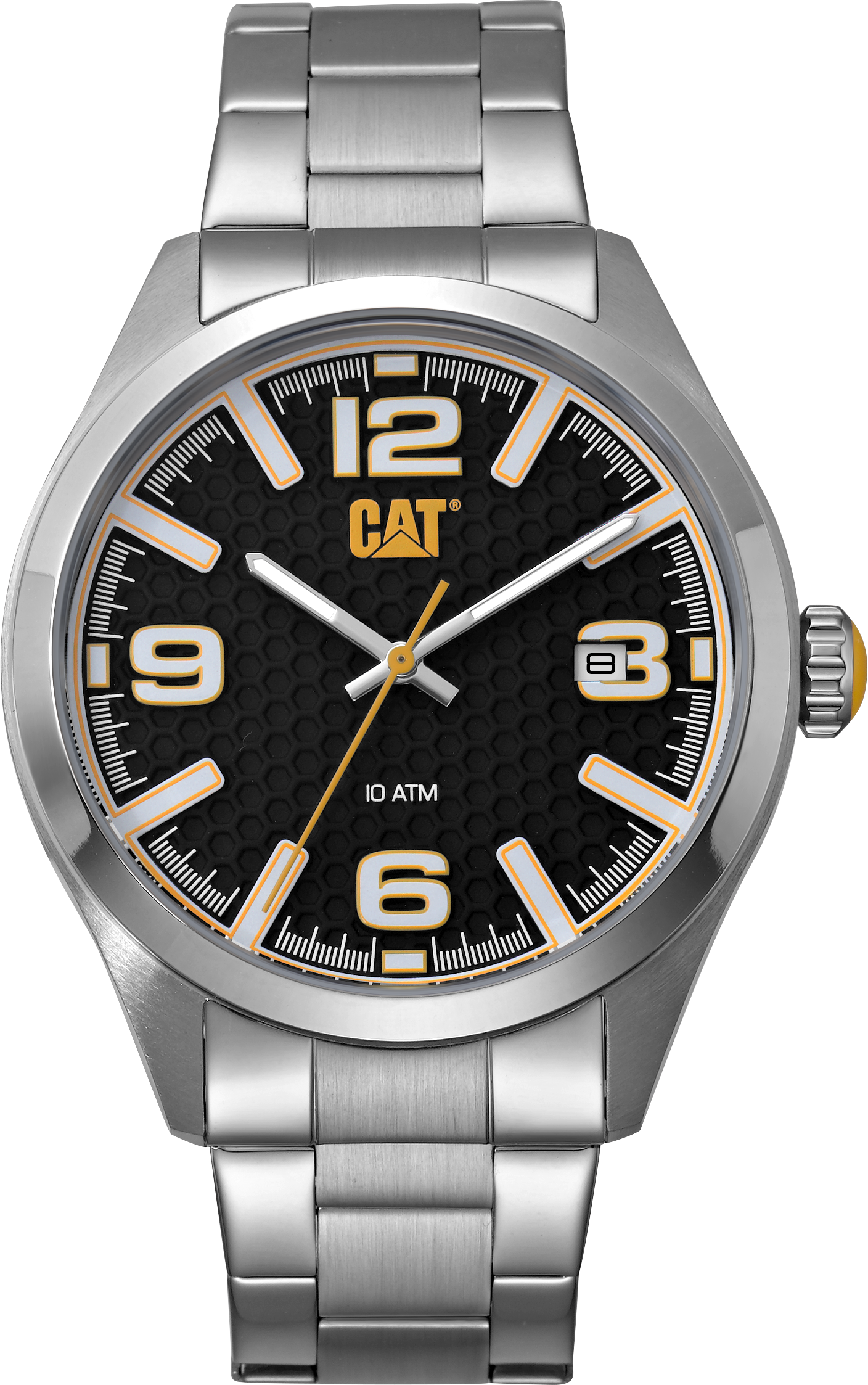 Reloj H-Dial con esfera negra y blanca y correa de acero inoxidable
