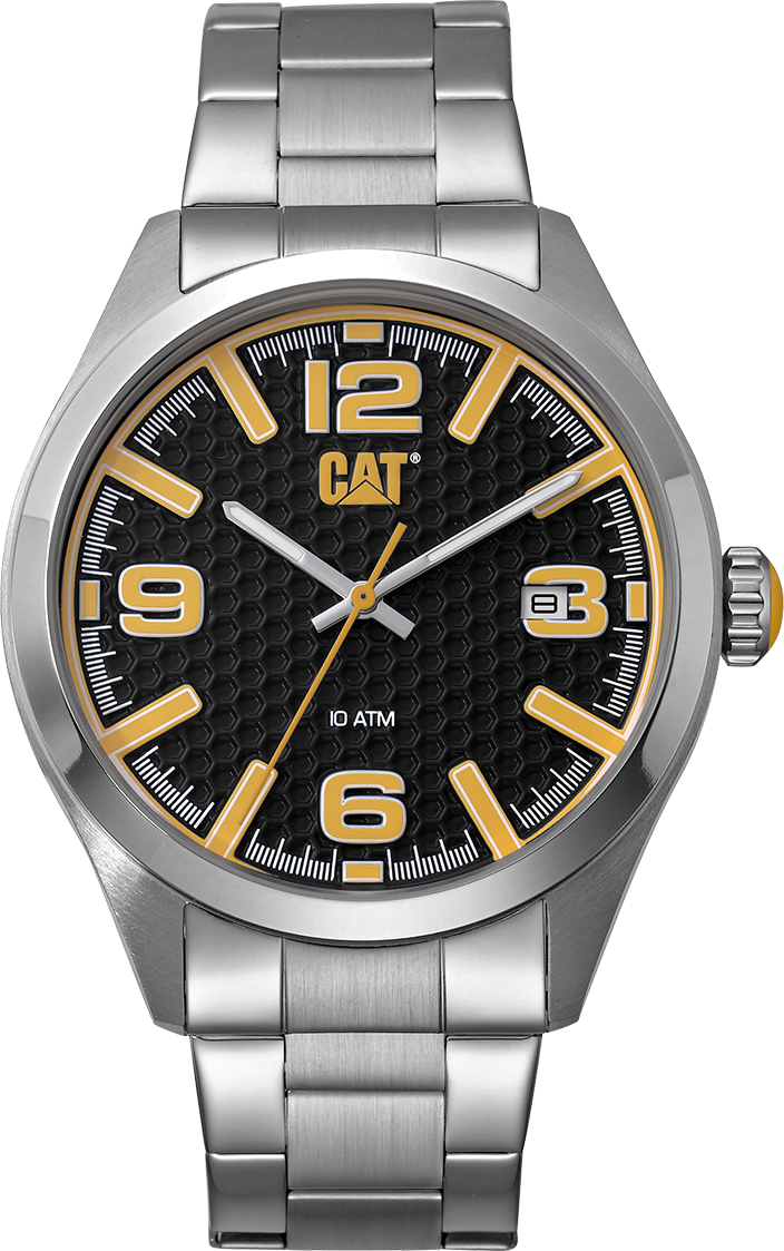 Reloj H-Dial con esfera negra/amarilla y correa de acero inoxidable