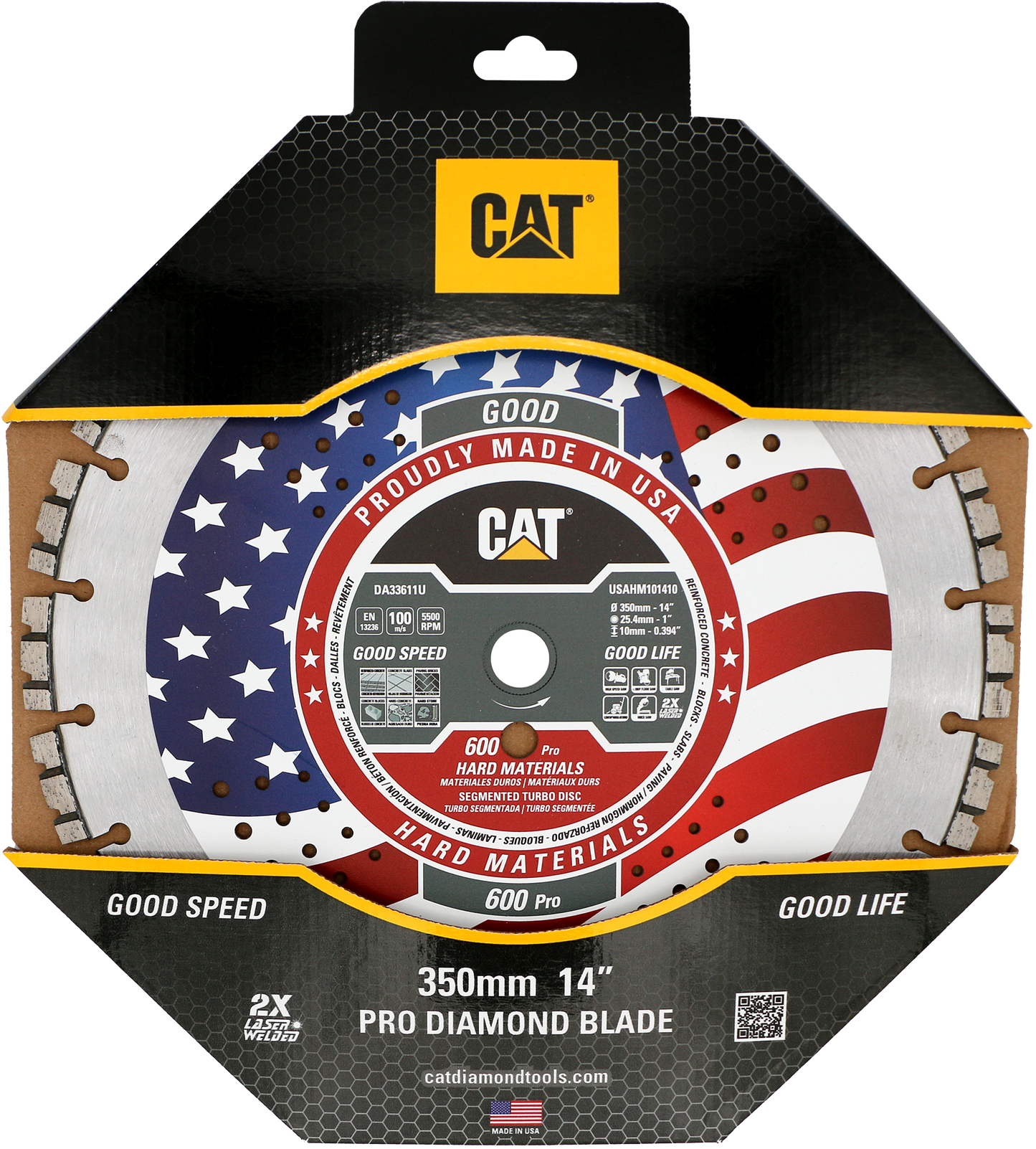 Hoja de materiales duros Cat® 600 Pro fabricada en EE. UU.