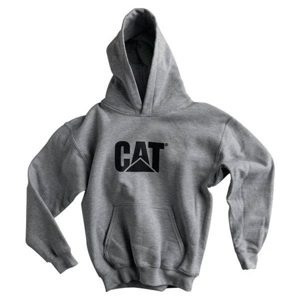 Sudadera con capucha gris con el logotipo deportivo juvenil
