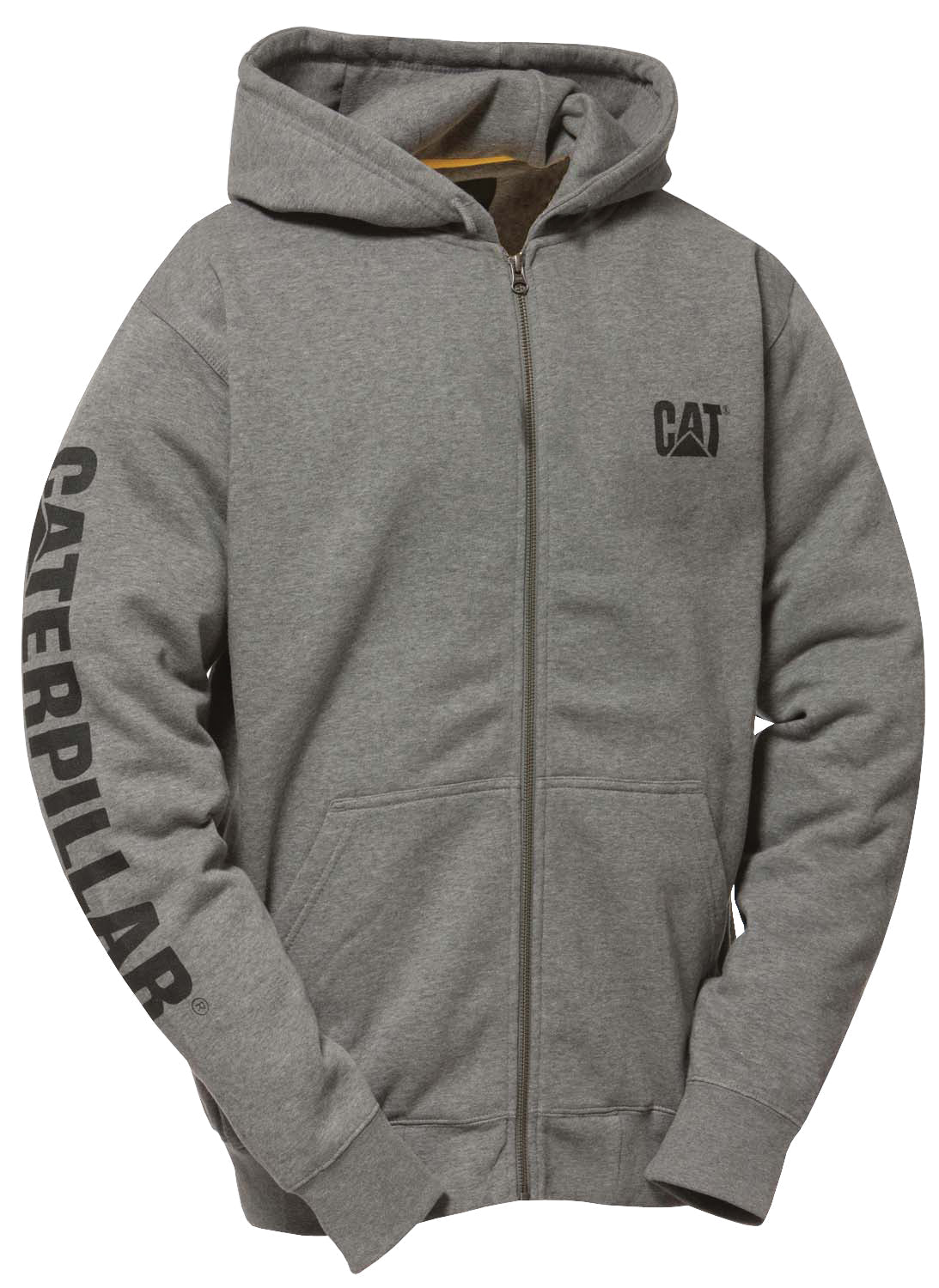 Sudadera con capucha y cremallera completa con pancarta
