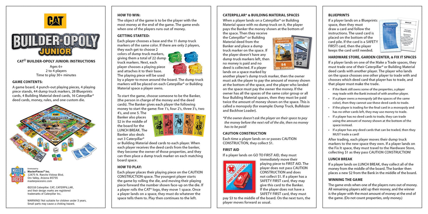 Caterpillar Builder Opoly Junior