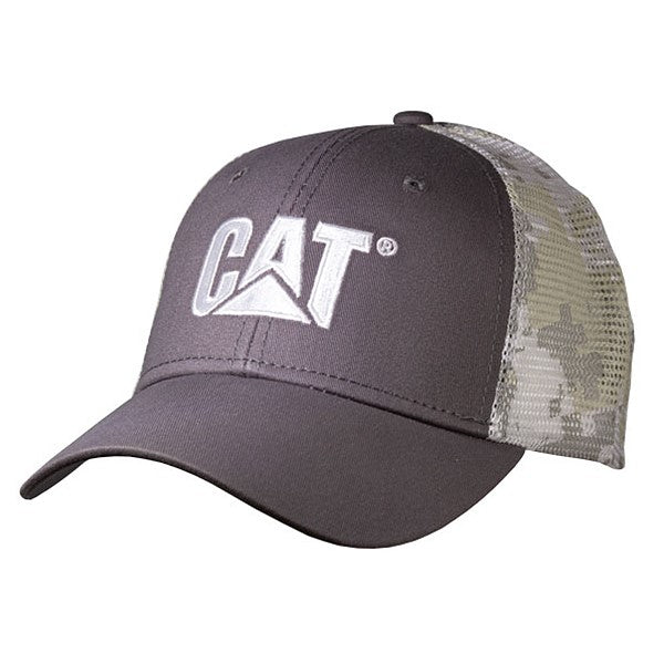 Gorra gris con malla de camuflaje digital