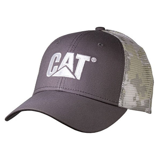 Gorra gris con malla de camuflaje digital