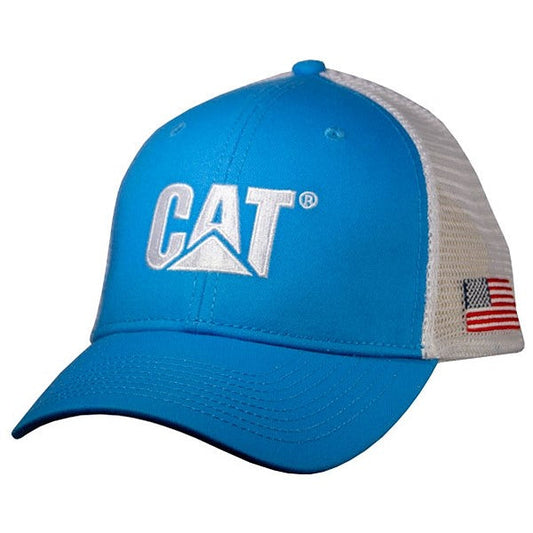 Gorra azul con bandera en el costado