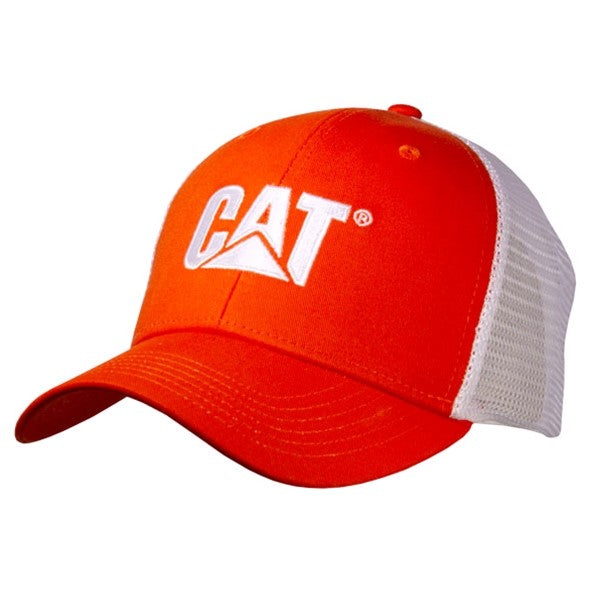 Gorra naranja con logotipo blanco
