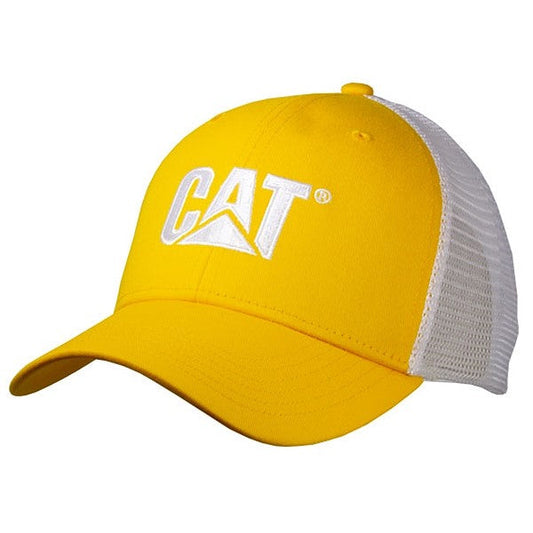 Gorra amarilla con logo blanco