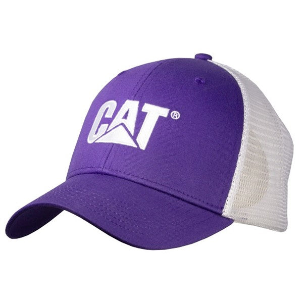 Gorra morada con logotipo blanco