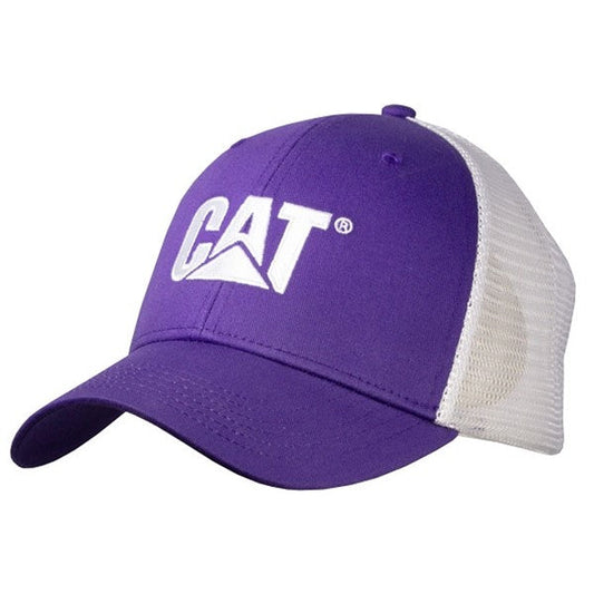 Gorra morada con logotipo blanco