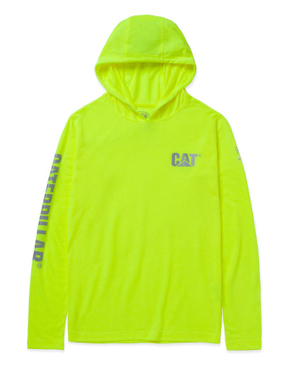 Camiseta de manga larga con capucha y protección solar de alta visibilidad para mujer