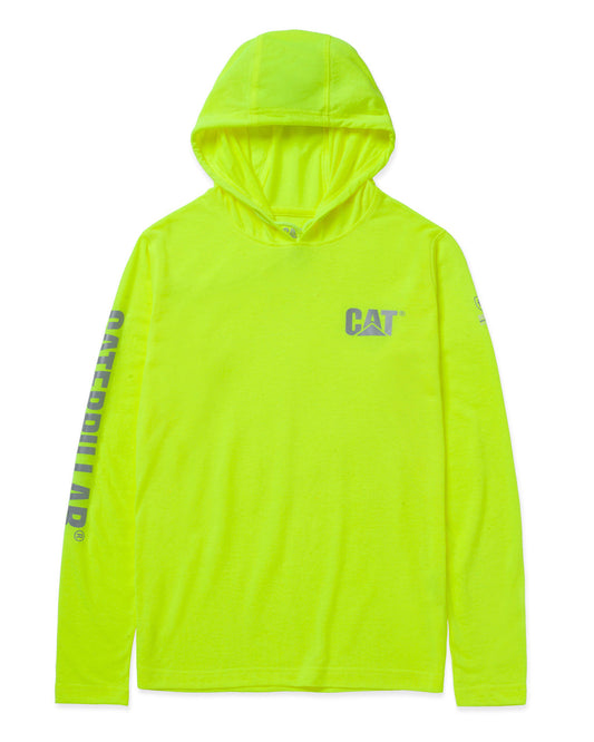 Camiseta de manga larga con capucha y protección solar de alta visibilidad para mujer