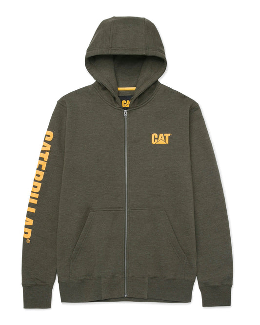 Sudadera con capucha y cremallera completa con pancarta