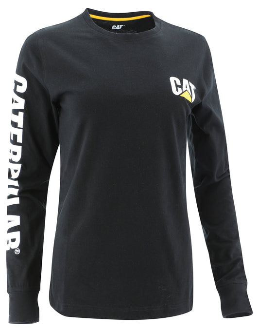 Camiseta de manga larga con estampado de marca registrada para mujer