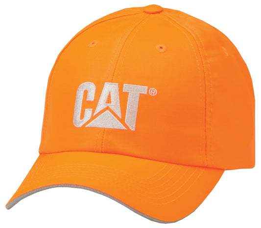 Gorra naranja de alta visibilidad con marca registrada