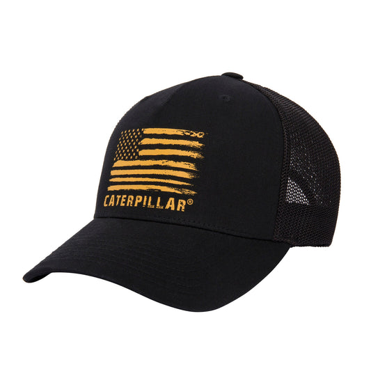 Gorra negra Flexfit 110 con bandera desgastada