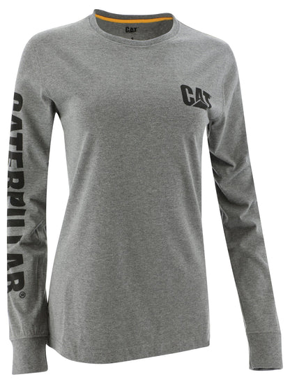 Camiseta de manga larga con estampado de marca registrada para mujer