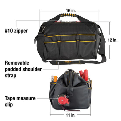 Bolsa de herramientas profesional de boca ancha de 16 pulgadas