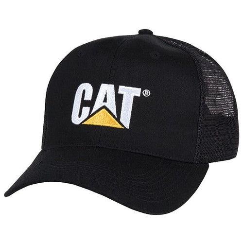 Gorra de malla de sarga negra con logotipo bordado de 2 toneladas