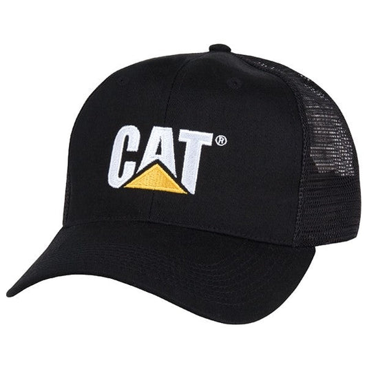 Gorra de malla de sarga negra con logotipo bordado de 2 toneladas