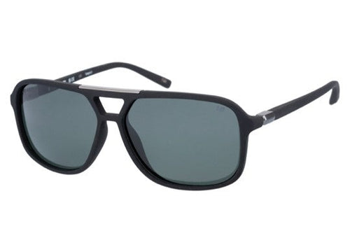Gafas de sol de aviador modernas negras mate con lentes verdes