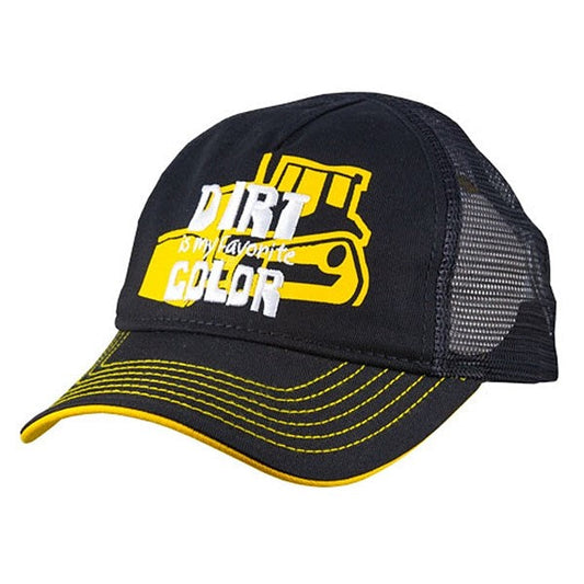 Gorra para niño Jack Dirt is My Favorite Color negra con malla negra