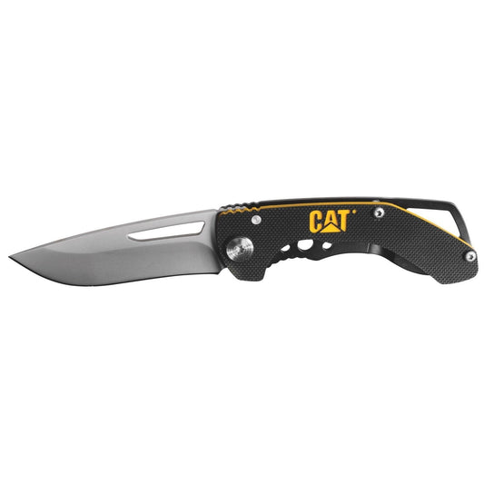 Navaja plegable de punta caída de 5,5" G10 negra con mango amarillo