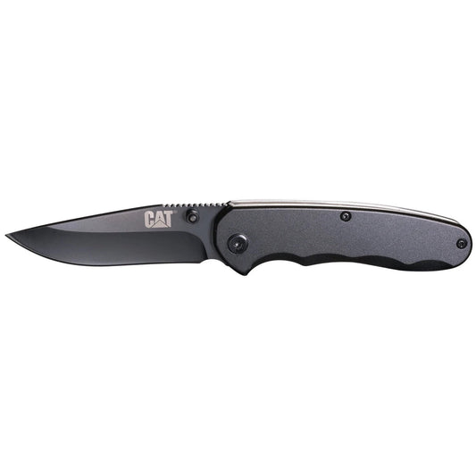 Navaja plegable de punta caída de 7" con mango anodizado negro