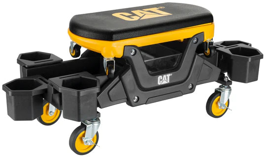 Asiento utilitario con ruedas y plataforma para sentarse desmontable