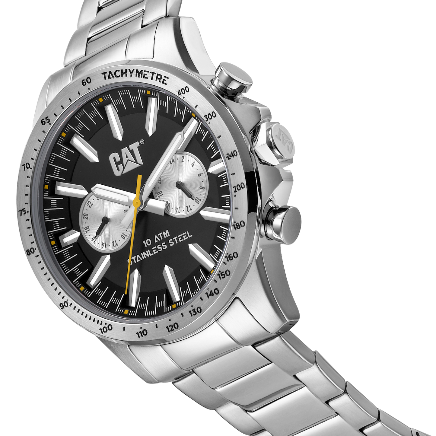 Reloj Boston Multi con esfera negra y correa de acero inoxidable