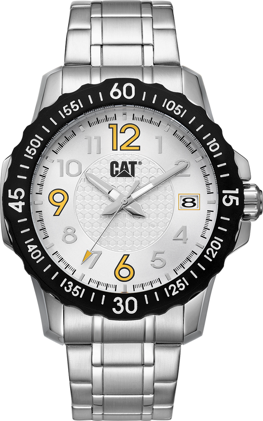 Reloj Downforce con esfera blanca y acero inoxidable