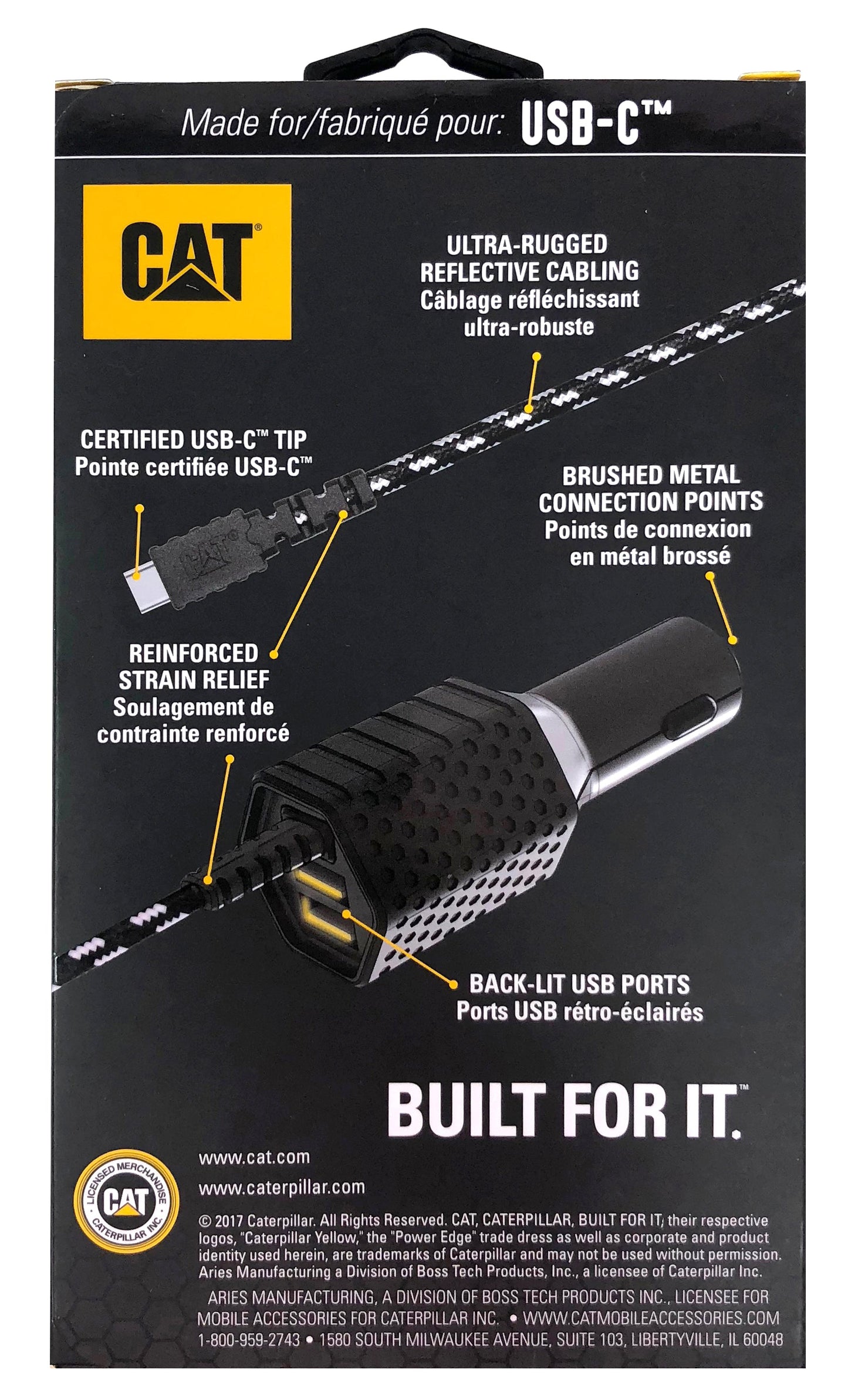 Cargador de vehículo USB-C certificado