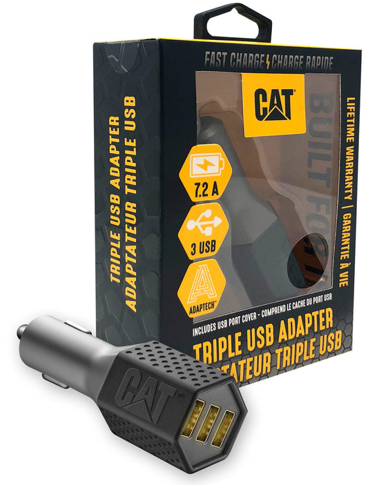 Adaptador de CC para vehículo con triple USB