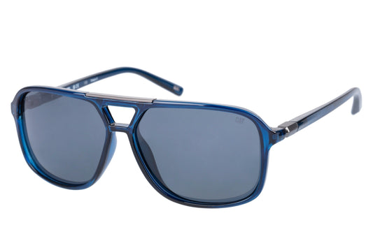 Gafas de sol de aviador modernas de cristal azul marino con lente plateada brillante