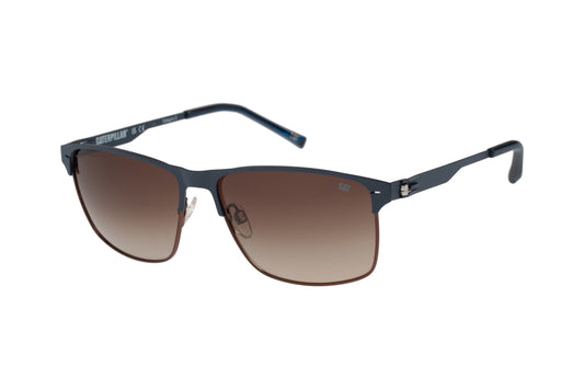 Gafas de sol planas azul marino mate con lente marrón degradado