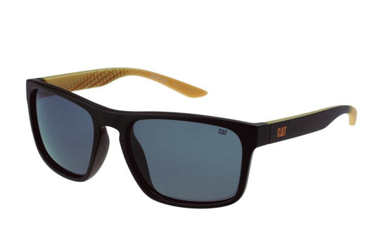 Gafas de sol con forma de pista de neumático, color negro mate y lentes ahumadas