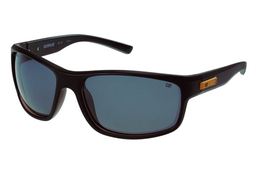 Gafas de sol con placa de metal en negro mate y lentes ahumadas
