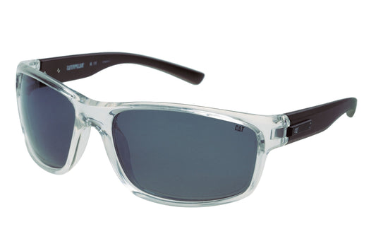 Gafas de sol con placa de metal, cristal transparente y lente ahumada