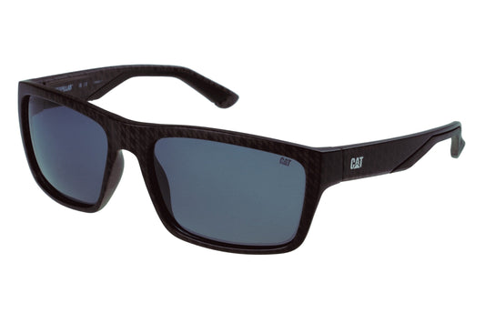 Gafas de sol deportivas cuadradas en negro mate Chevron con lente plateada flash