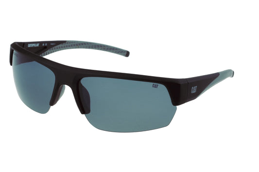 Gafas de sol de media montura en negro mate con lentes ahumadas
