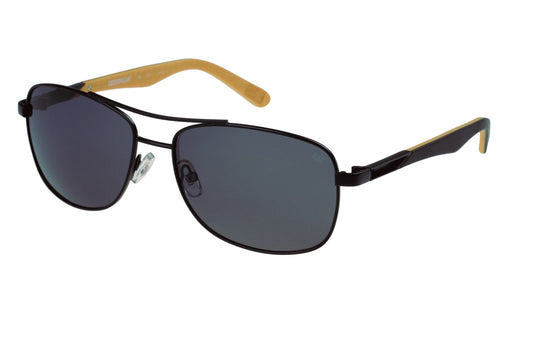 Gafas de sol Aviator XL de metal negro mate con lentes ahumadas